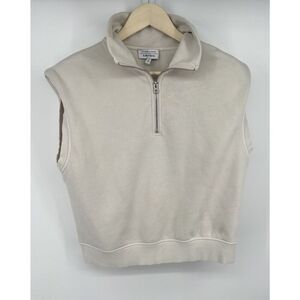 & Other Stories Stockholm Atelier Half-Zip Jersey Vest Ivory Cream Size Small